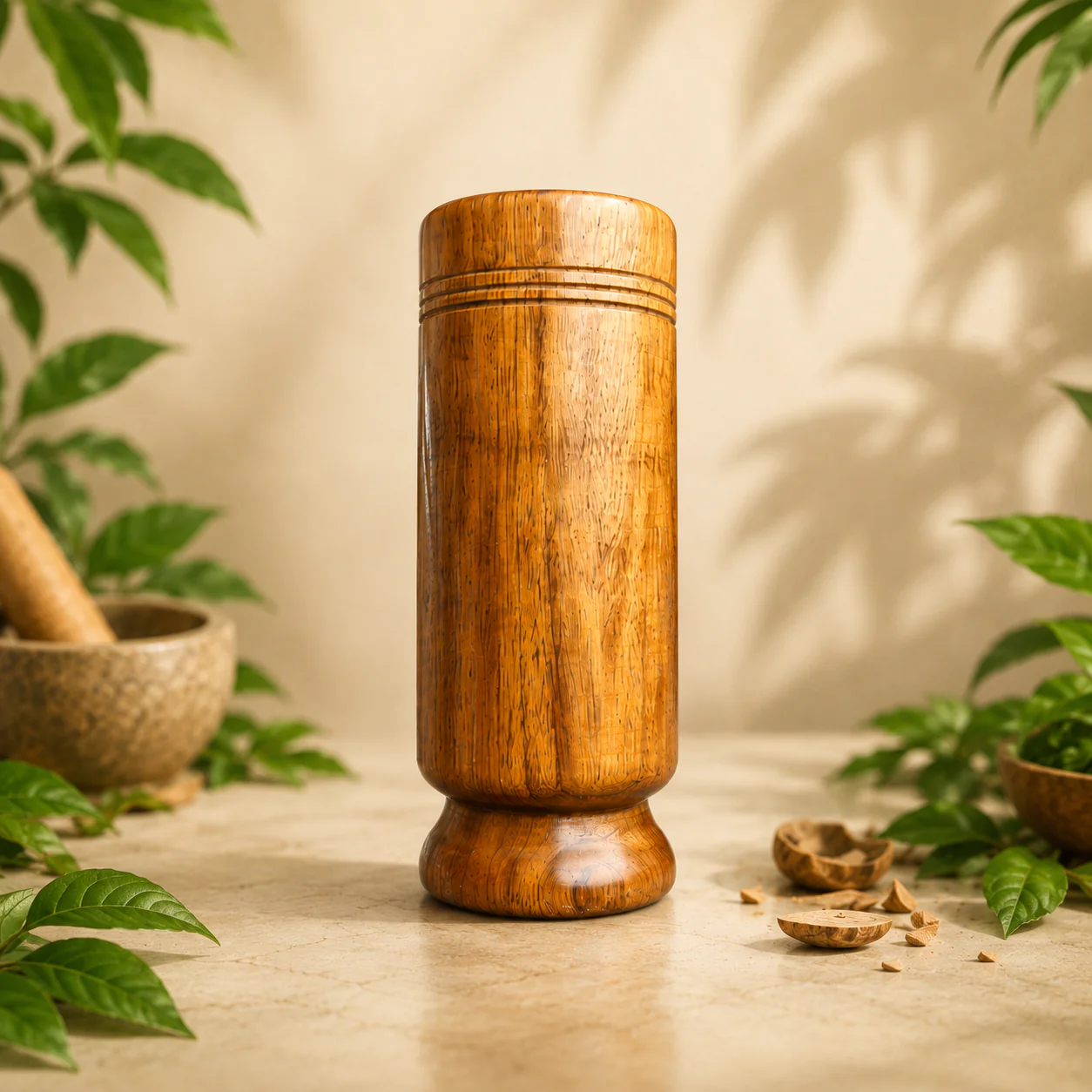 Ayurvedic Vijaysar Wooden Glass