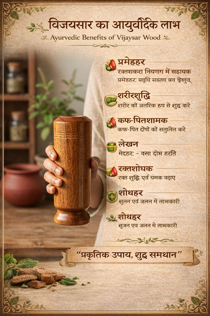 Ayurvedic Vijaysar Wooden Glass